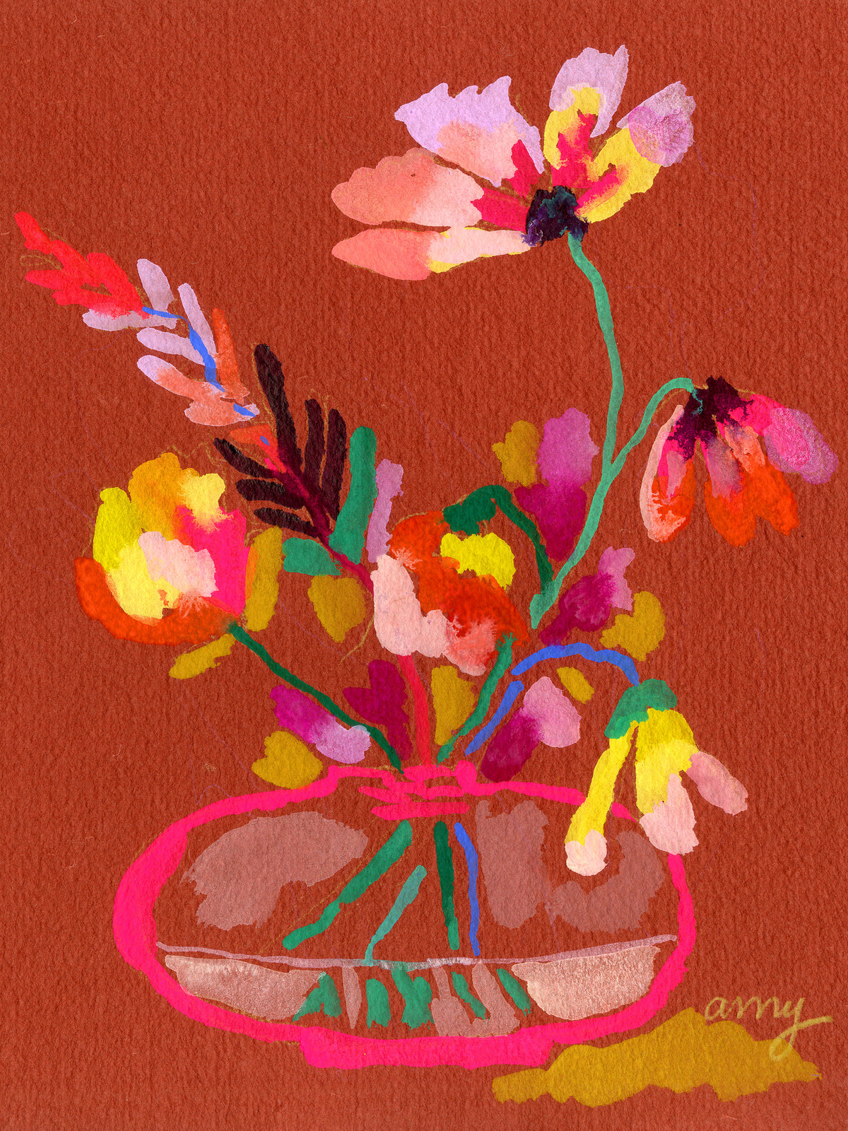 "These Flowers Are For You 2", A2 Note Card (Blank)