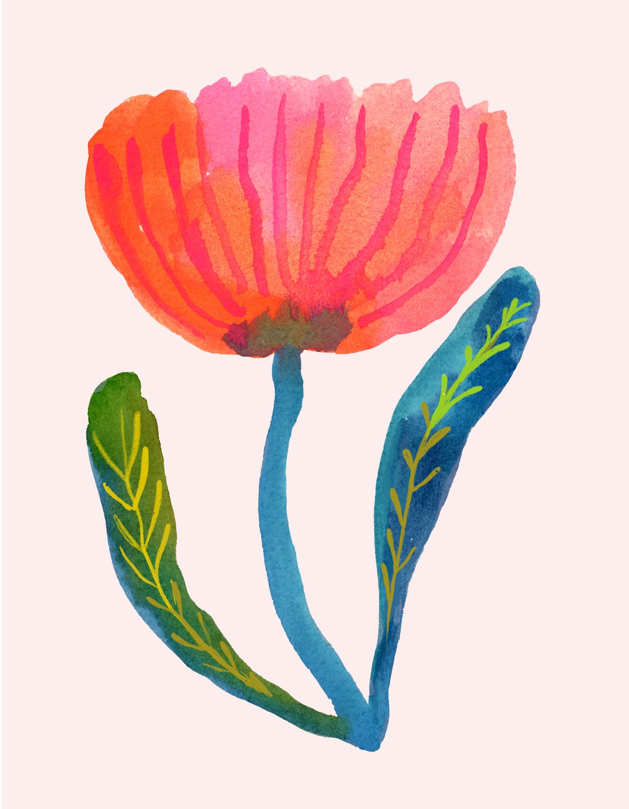 Blank Tulip 2 Flower Note Card