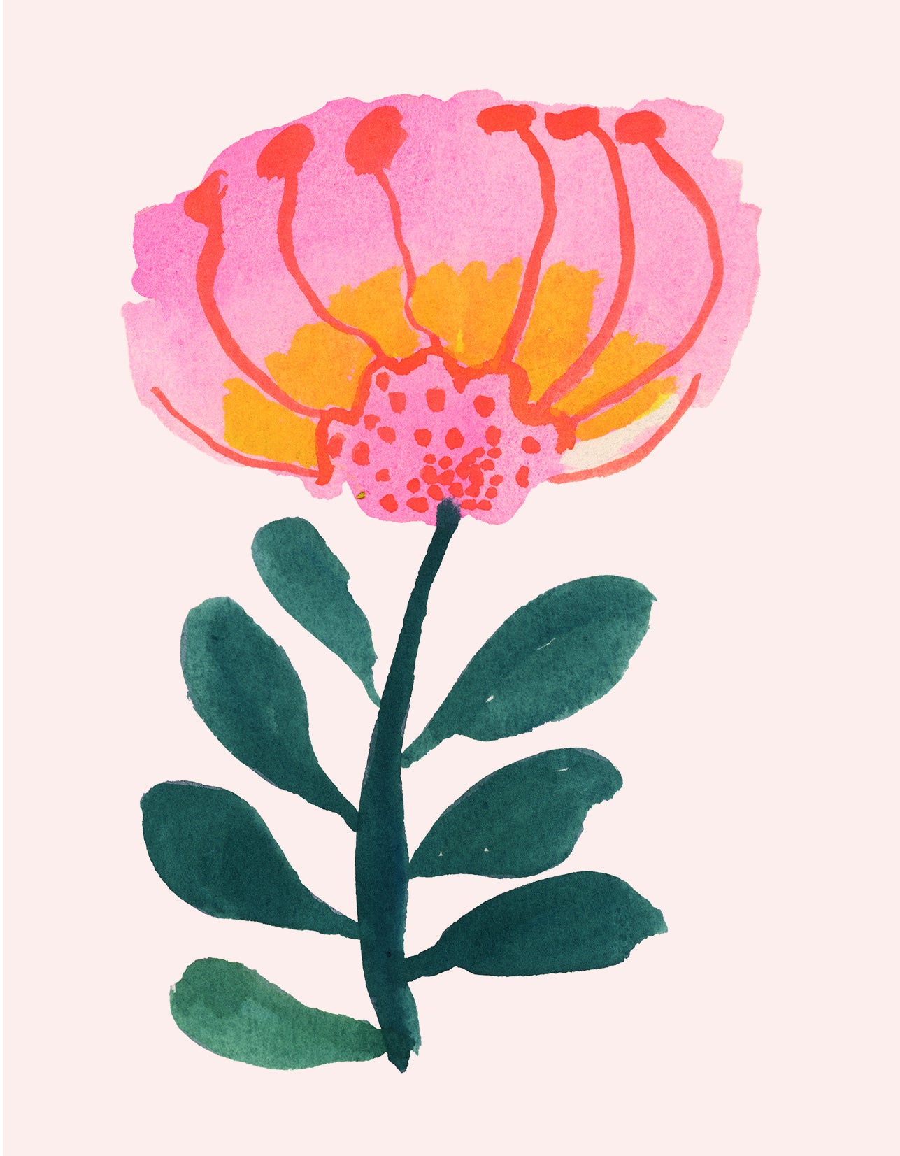 Blank Flower Note Card