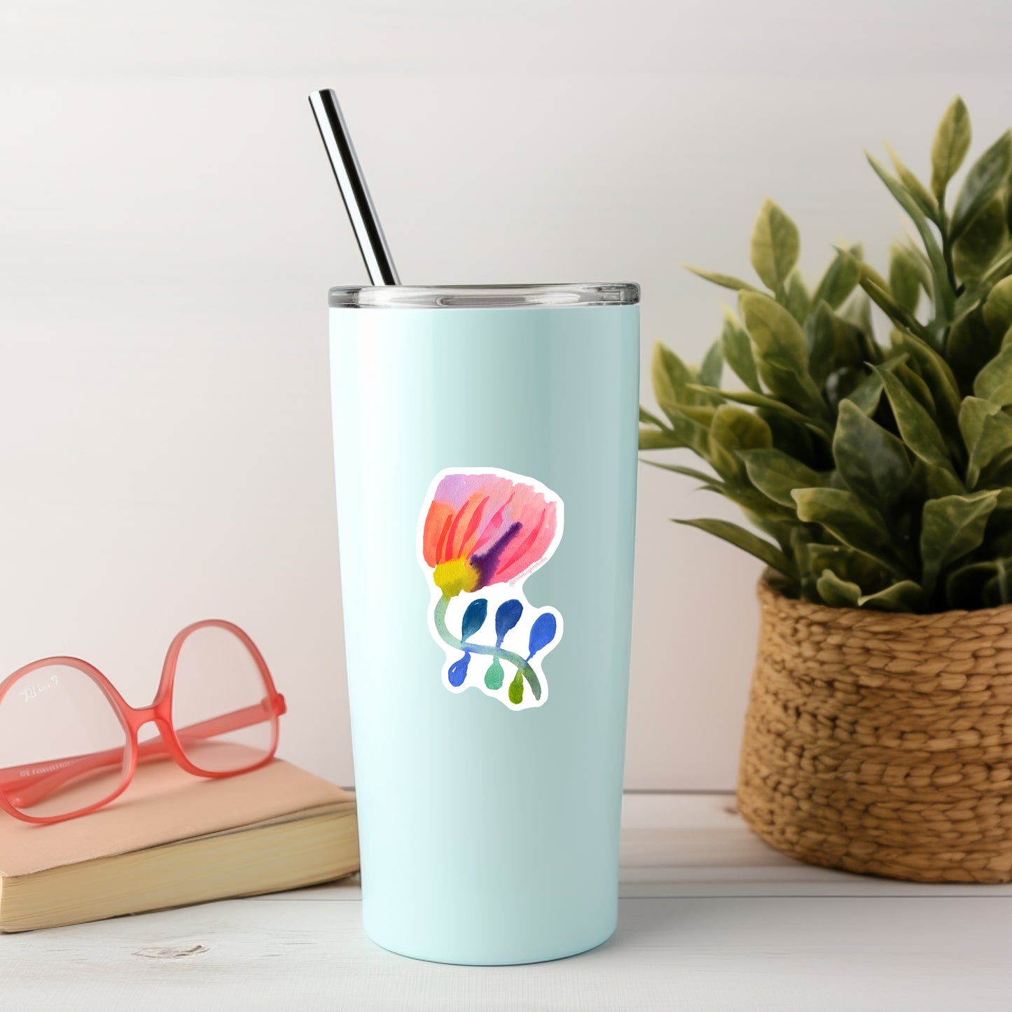 Vinyl Waterproof Flower Sticker 1