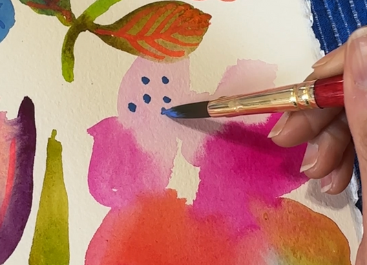 Teaching my first watercolor workshop, Painting Carefree Summer Flowers