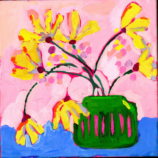 Acrylic flower paintings