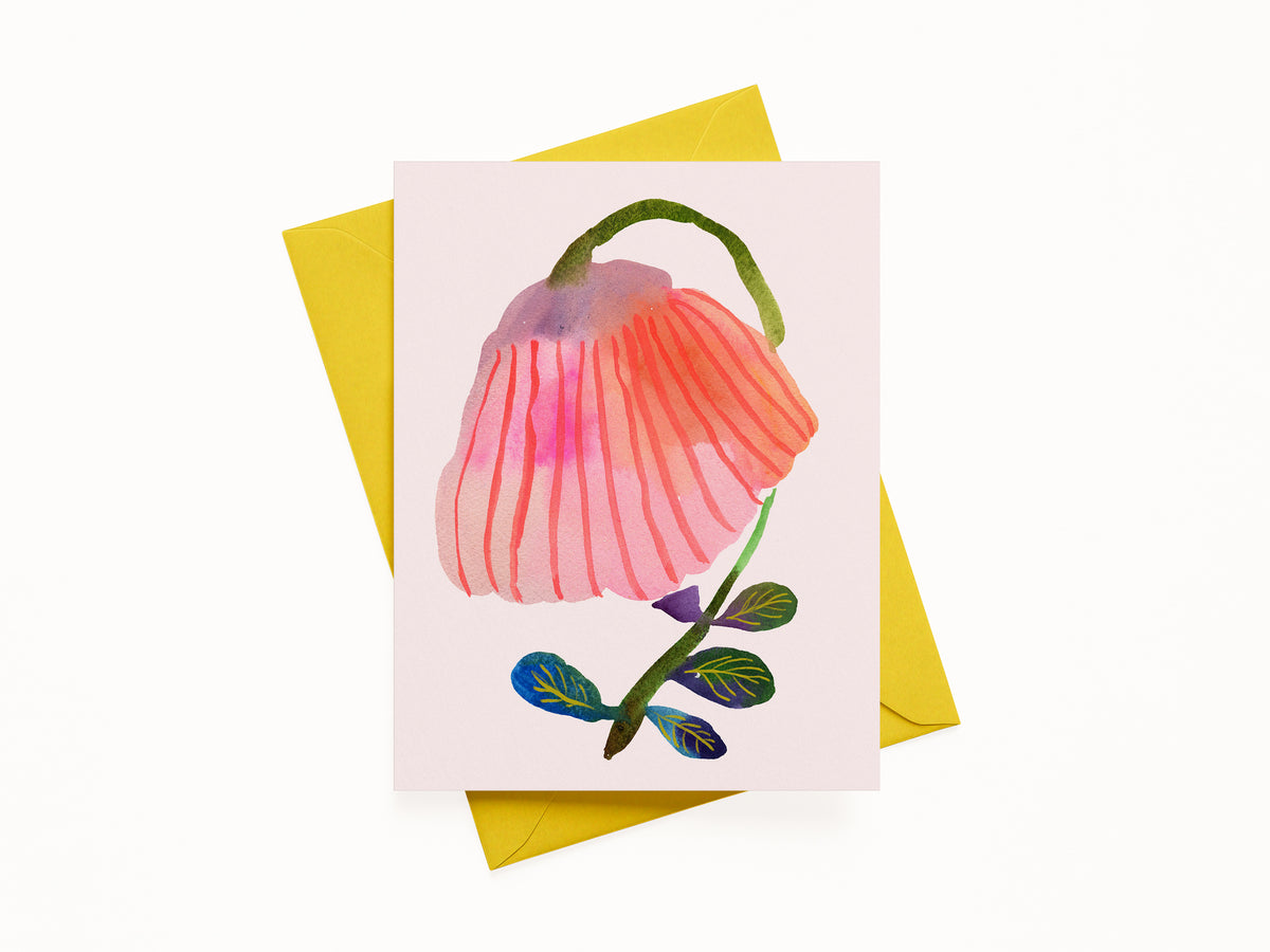 Blank Poppy Flower Note Card