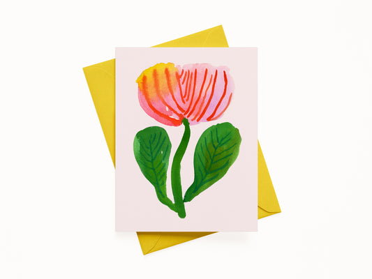 Blank Tulip Flower Note Card