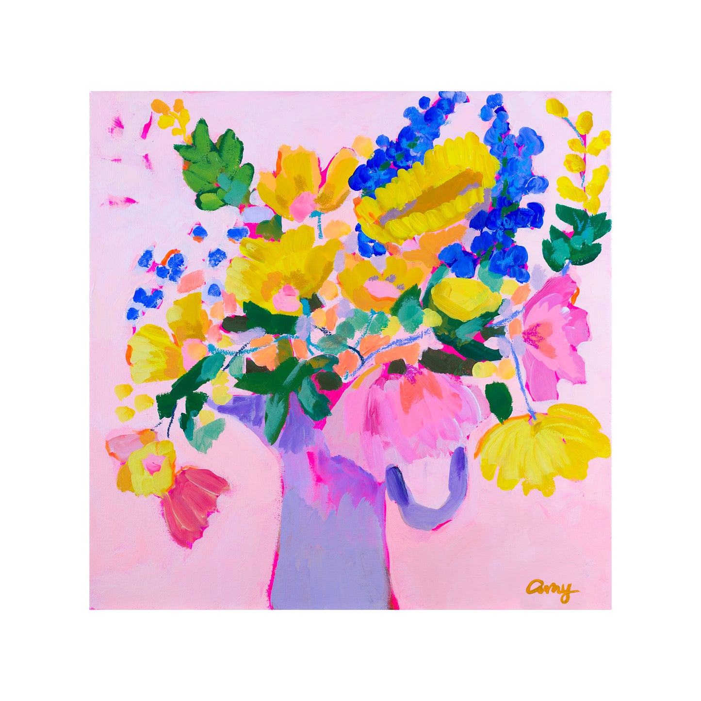 Late June Flower Bouquet, 14x14"