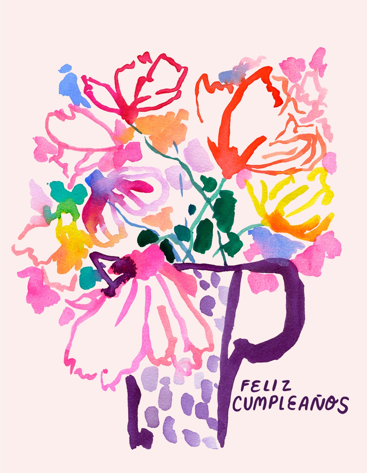 Feliz Cumpleaños Bouquet Greeting Card (Spanish)