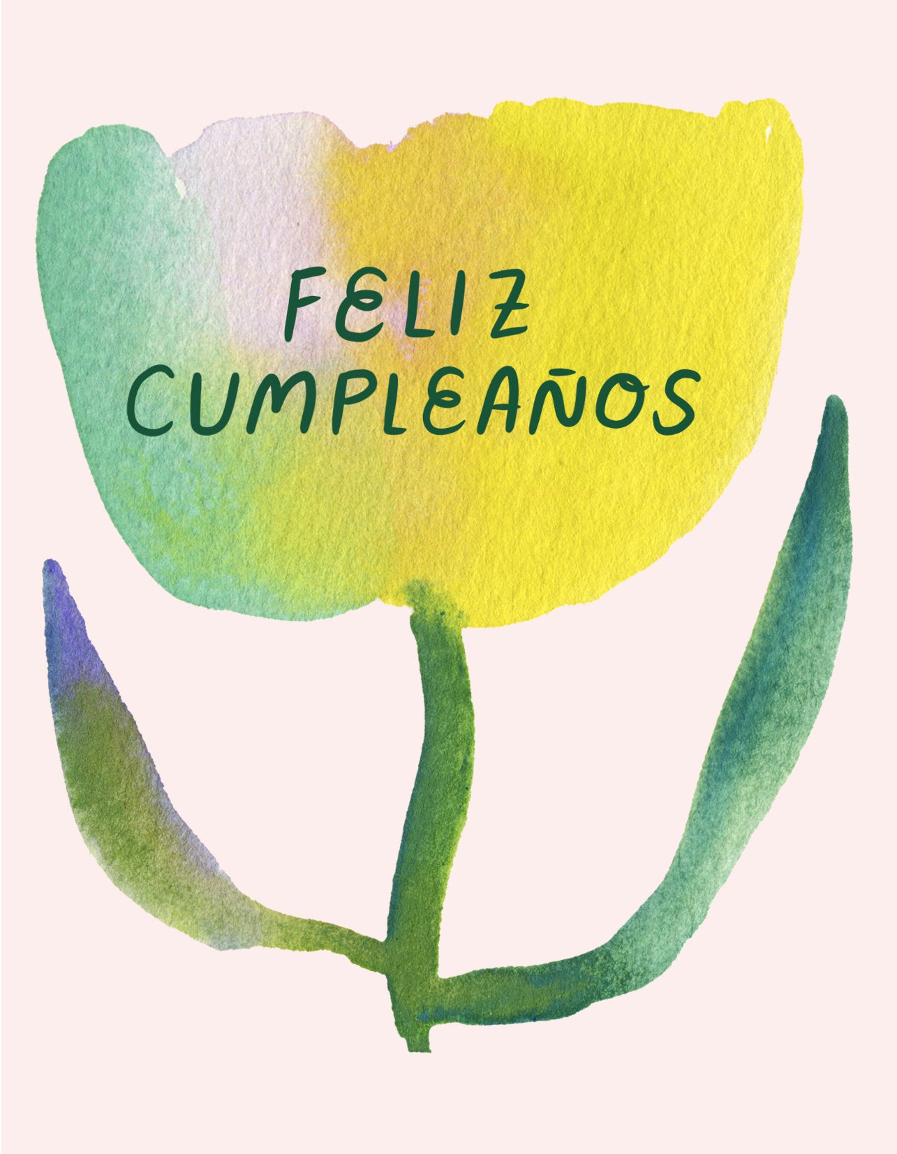 Feliz Cumpleaños Tulip Greeting Card (Spanish)