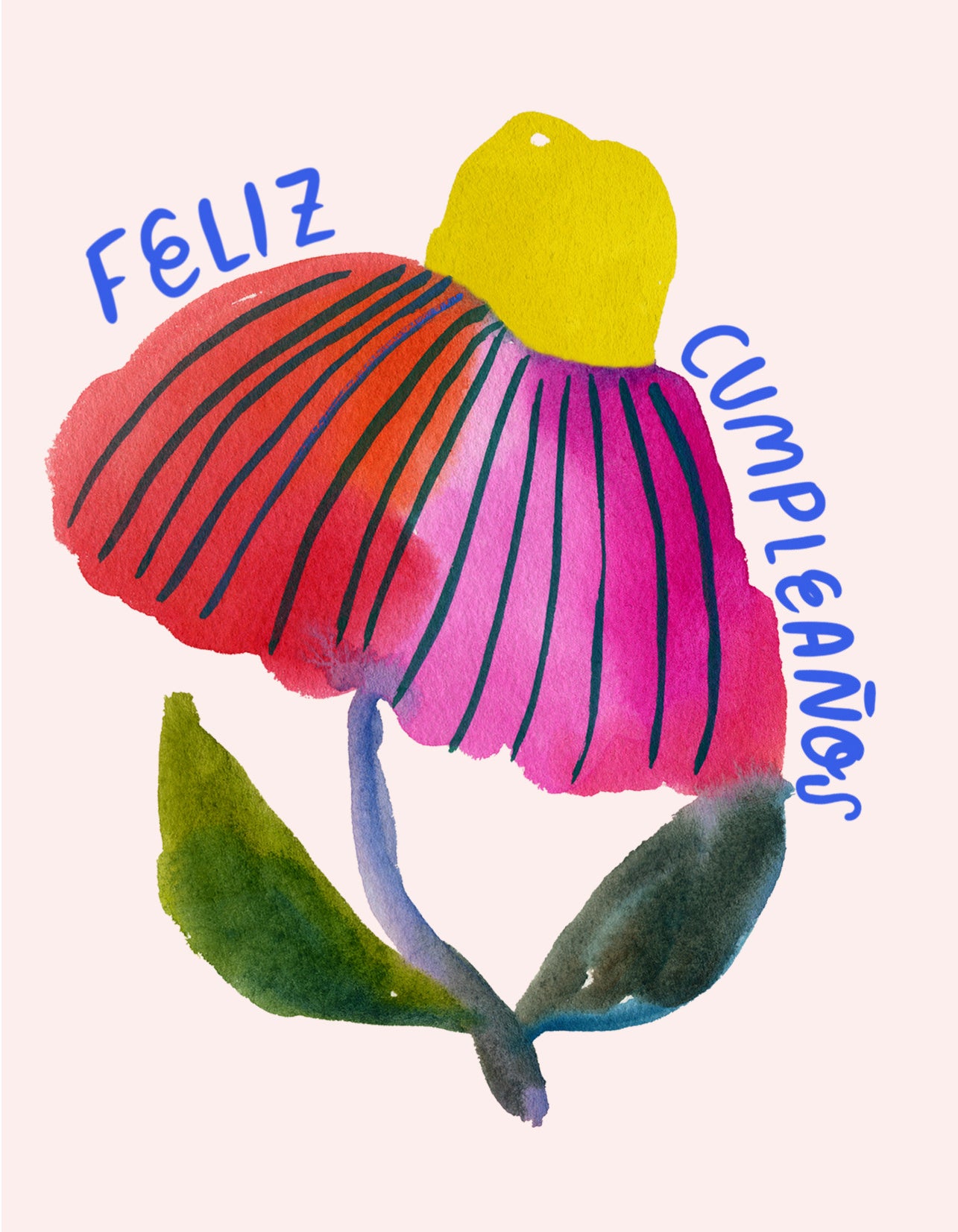 Feliz Cumpleaños Echinacea Greeting Card (Spanish)