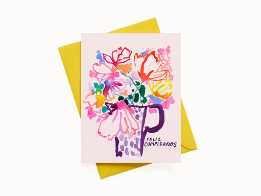 Feliz Cumpleaños Bouquet Greeting Card (Spanish)