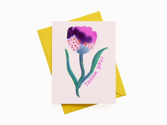 Purple Tulip Thank You Greeting Card