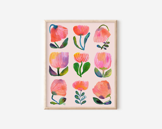 Nine flower fine art print 1