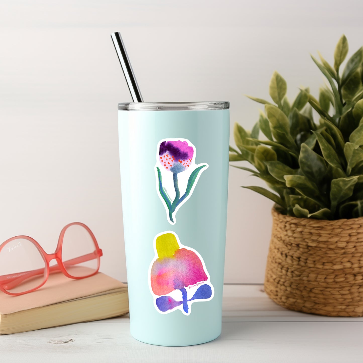 Vinyl Waterproof Flower Sticker 5