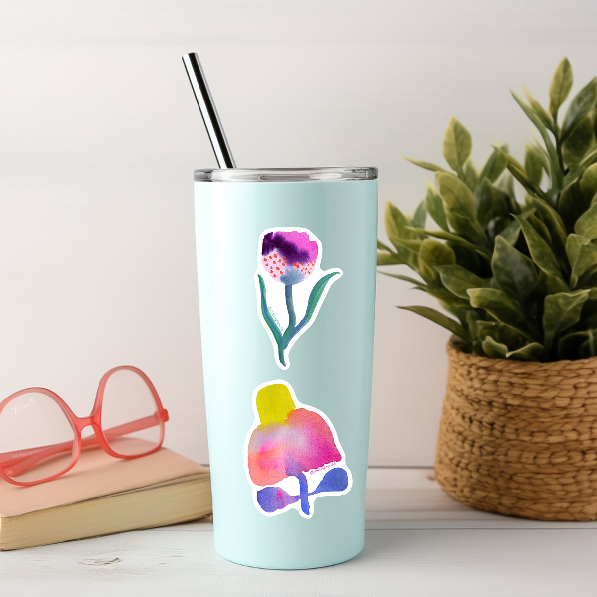 Vinyl Waterproof Flower Sticker 4