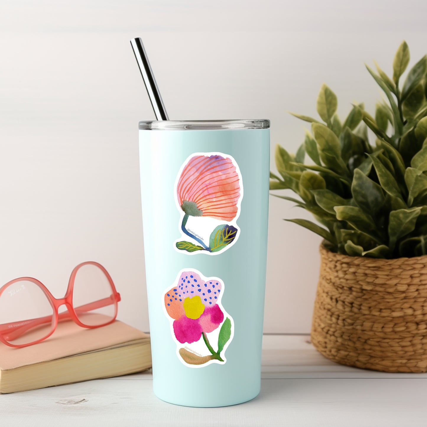 Vinyl Waterproof Flower Sticker 3